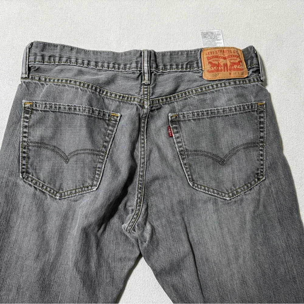 Levis 527 Jeans Mens 33x28‎ Gray Regular Bootcut Mid Rise